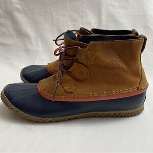 Sorel Out ‘N About Duck Boots Waterproof Brown Leather Lace Up Women’s Size 11